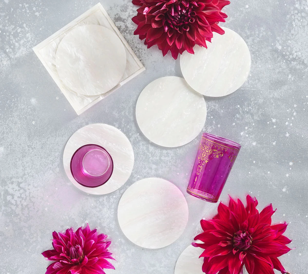 Kim Seybert MIRAGE IRIDESCENT COASTERS SET Of 6 1 Kim Seybert MIRAGE IRIDESCENT COASTERS SET Of 6