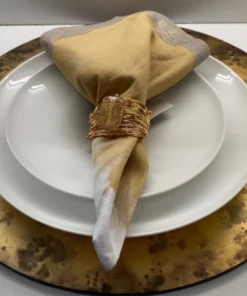 Kim Seybert THE TABLE SOLSTICE NAPKIN GREY & BEIGE