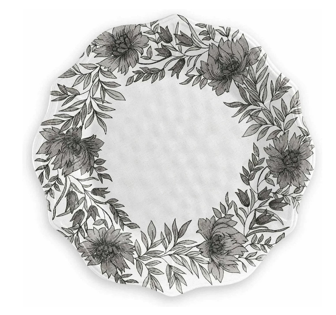 TarHong MONOCHROME FLORAL MELAMINE DINNERWARE THE TABLE 1 TarHong MONOCHROME FLORAL MELAMINE DINNERWARE THE TABLE