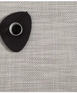 Chilewich THE TABLE BASKETWEAVE PLACEMAT | WHITE & SILVER | SQUARE