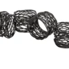 Godinger (GOD) MESH NAPKIN RING BLACK | SET 4 THE TABLE