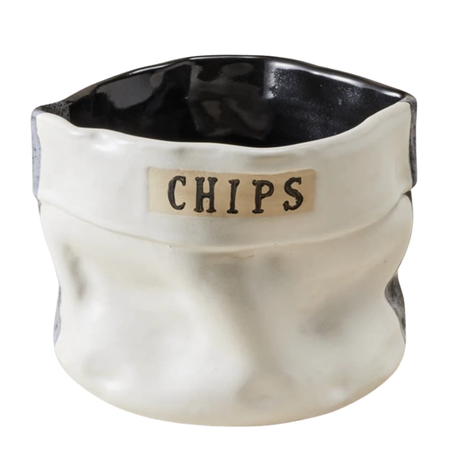 Style Union Home SERVING CERAMIC CHIP BOWL | BLACK & WHITE 1 Style Union Home SERVING CERAMIC CHIP BOWL | BLACK & WHITE