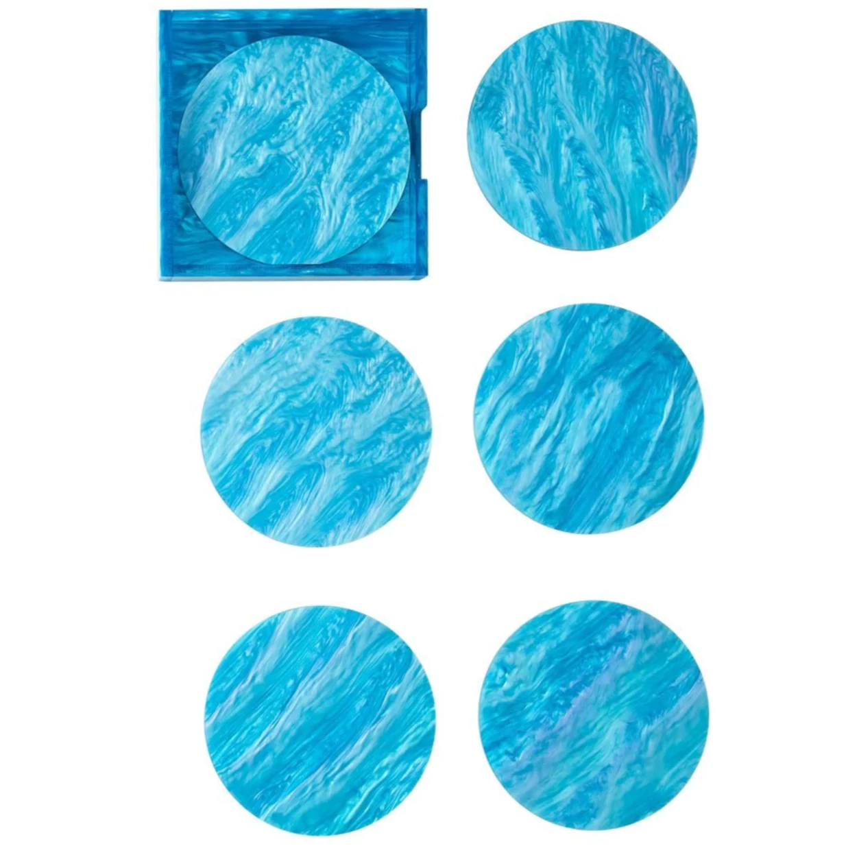 Kim Seybert MIRAGE COASTERS AQUA SET OF 6 WINE & BAR 2 Kim Seybert MIRAGE COASTERS AQUA SET OF 6 WINE & BAR