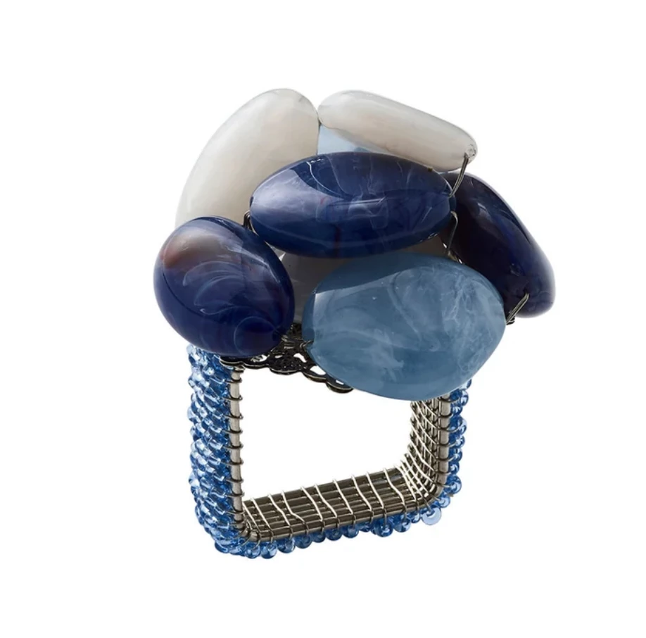 Kim Seybert THE TABLE SEA STONE NAPKIN RING SET 1 Kim Seybert THE TABLE SEA STONE NAPKIN RING SET