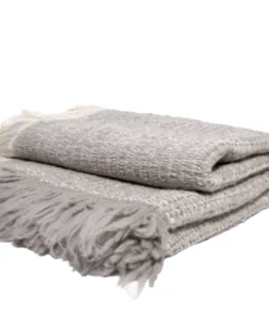 Uniquity BULLOCH WOVEN ALPACA THROW GREY THE HOME