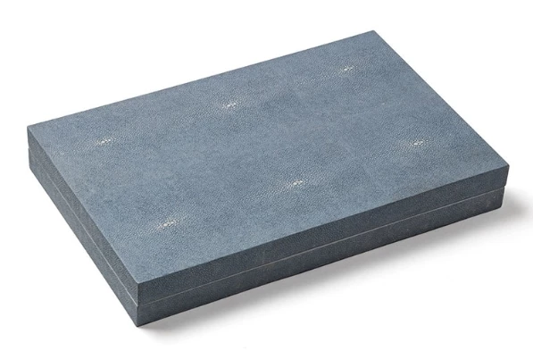 Wilouby International GAMES & GADGETS SHAGREEN BACKGAMMON SET | LIGHT BLUE | 17" 1 Wilouby International GAMES & GADGETS SHAGREEN BACKGAMMON SET | LIGHT BLUE | 17"