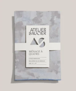 Atelier Saucier BLUE SKY EDGED LINEN NAPKIN SET THE TABLE