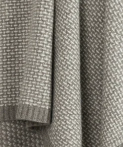 Hangai Mountain Textiles CASHMERE TAIGA KNIT THROW | PLATINUM