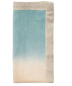 Kim Seybert THE TABLE DIP DYE NAPKIN NATURAL & SEAFOAM 5 Kim Seybert THE TABLE DIP DYE NAPKIN NATURAL & SEAFOAM