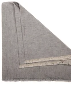 Deborah Rhodes THE TABLE WOVEN WASHED FRINGE NAPKIN | GREY