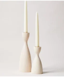 Farmhouse Pottery CANDLELIGHT PANTRY CANDLE HOLDER SET | WHITE WASH