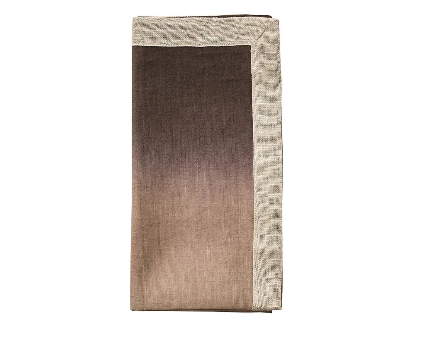 Kim Seybert DIP DYE NAPKIN TAUPE & BARK 3 Kim Seybert DIP DYE NAPKIN TAUPE & BARK