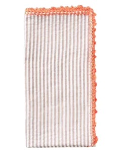 Kim Seybert SEERSUCKER STRIPED NATURAL NAPKIN | SET OF 4 THE TABLE