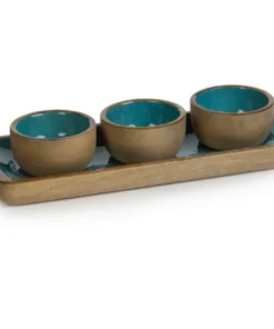 Zodax SERVING SEYCHELLES MANGO WOOD CONDIMENT SET