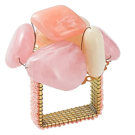 Kim Seybert THE TABLE SEA STONE NAPKIN RING SET BLUSH 4 Kim Seybert THE TABLE SEA STONE NAPKIN RING SET BLUSH