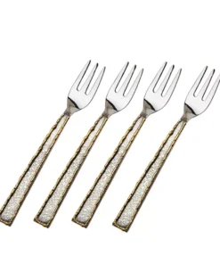 Godinger (GOD) GOLDEN FROST DESSERT FORK SET SERVING