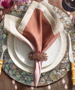 Kim Seybert DIP DYE NAPKIN MAUVE & BROWN