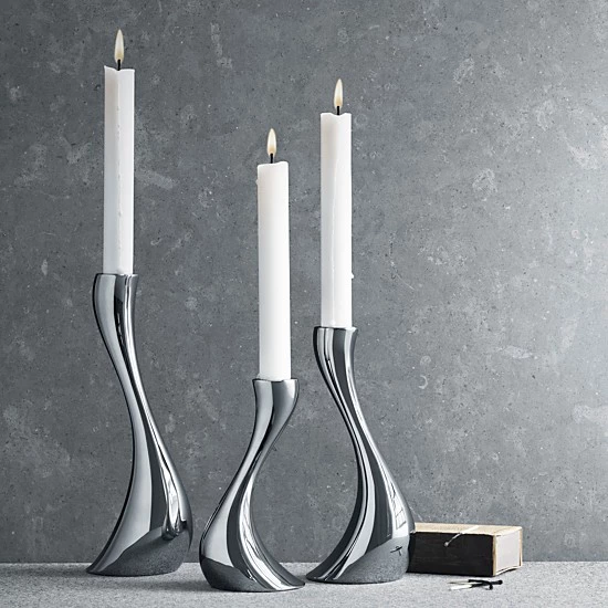 Georg Jensen Inc CANDLELIGHT COBRA CANDLEHOLDER SET SILVER 3 Georg Jensen Inc CANDLELIGHT COBRA CANDLEHOLDER SET SILVER