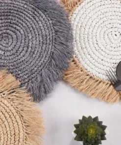 Saro Trading Company RAFIA PLACEMAT GREY THE TABLE