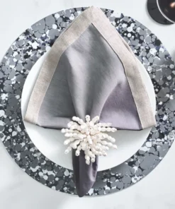 Kim Seybert SPLASH PLACEMAT BLACK & GREY