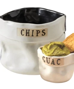 Style Union Home SERVING CERAMIC CHIP BOWL | BLACK & WHITE 8 Style Union Home SERVING CERAMIC CHIP BOWL | BLACK & WHITE