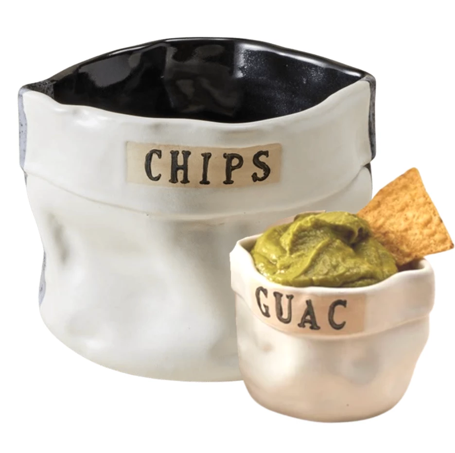 Style Union Home SERVING CERAMIC CHIP BOWL | BLACK & WHITE 4 Style Union Home SERVING CERAMIC CHIP BOWL | BLACK & WHITE