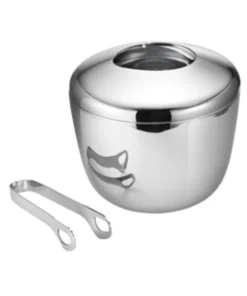 Georg Jensen Inc WINE & BAR SKY ICE BUCKET & ICE TONG SET BY GEORG JENSEN