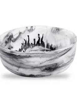 Nashi Home SERVING SWIRL RESIN ROUND BOWLS BLACK