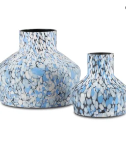 Currey & Company THE HOME CONFETTI GLASS BLUE VASES