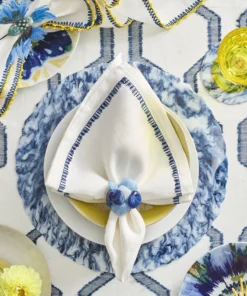 Kim Seybert THE TABLE SEA STONE NAPKIN RING SET 6 Kim Seybert THE TABLE SEA STONE NAPKIN RING SET