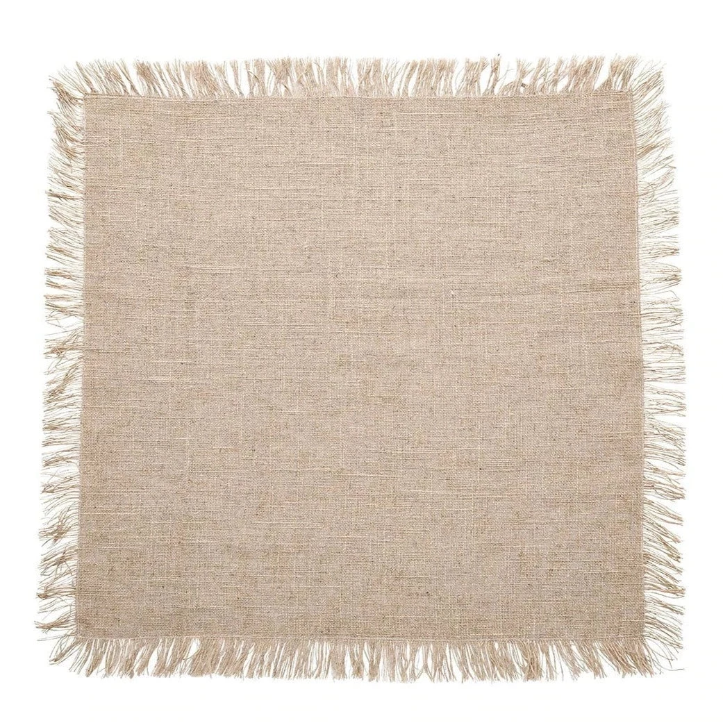 Kim Seybert FRINGE NATURAL & SILVER NAPKIN 1 Kim Seybert FRINGE NATURAL & SILVER NAPKIN