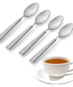 Nouvelle Collections/Artistiq SILVER TONE HAMMERED TEASPOON SET | 4 PC SERVING